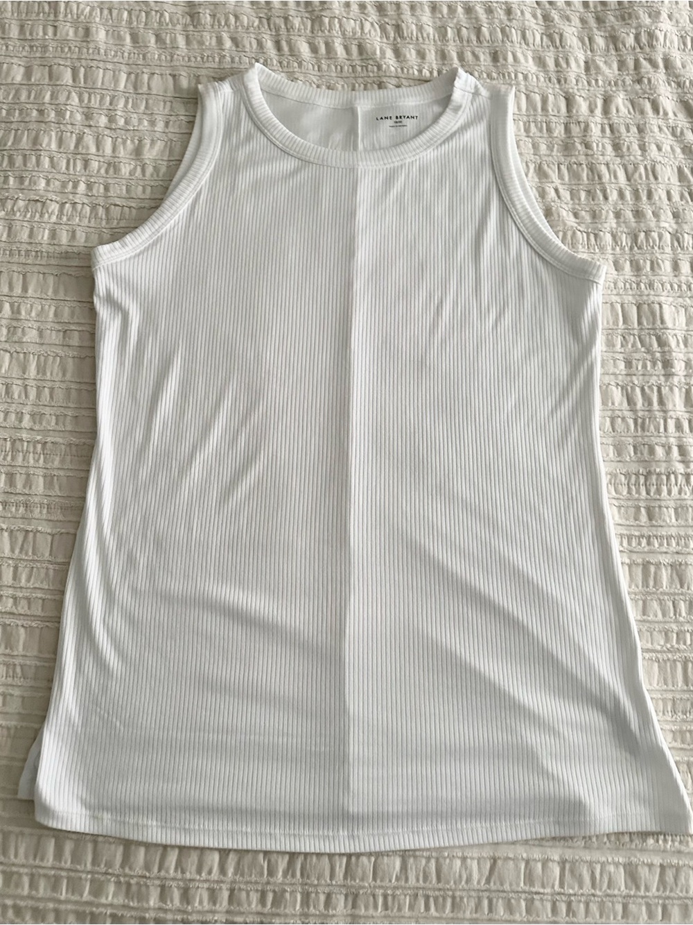 Lane Bryant Lady’s White Ribbed Tank Top